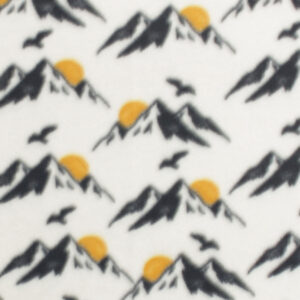 Mountains on Cream Blizzard Fleece Fabric