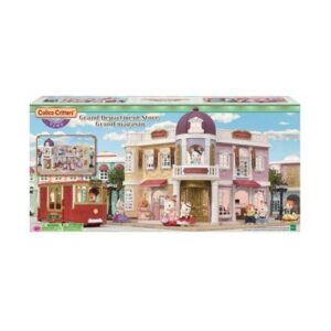 Calico Critters Town Series Grand Department Store, Fashion Dollhouse Playset with Revolving Door and Manual Elevator
