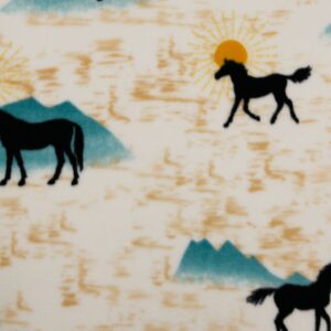 Sunrise & Horses Anti Pill Fleece Fabric
