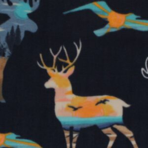 Sunset Wilderness Silhouettes Anti Pill Fleece Fabric