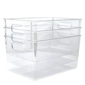 11 Clear Plastic Storage Bins 3pk by Top Notch