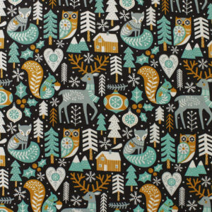 Woodland Animals & Trees Super Snuggle Christmas Flannel Fabric