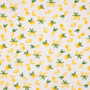Novelty Cotton Fabric Lemons on Beige