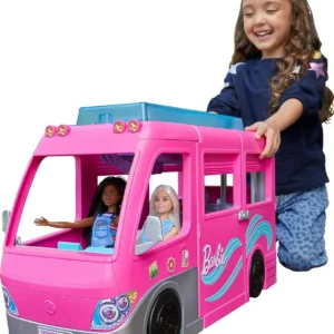 Playset, toy vehicle, comes with 60 accessories including furniture, swimming pool and 30-inch slide